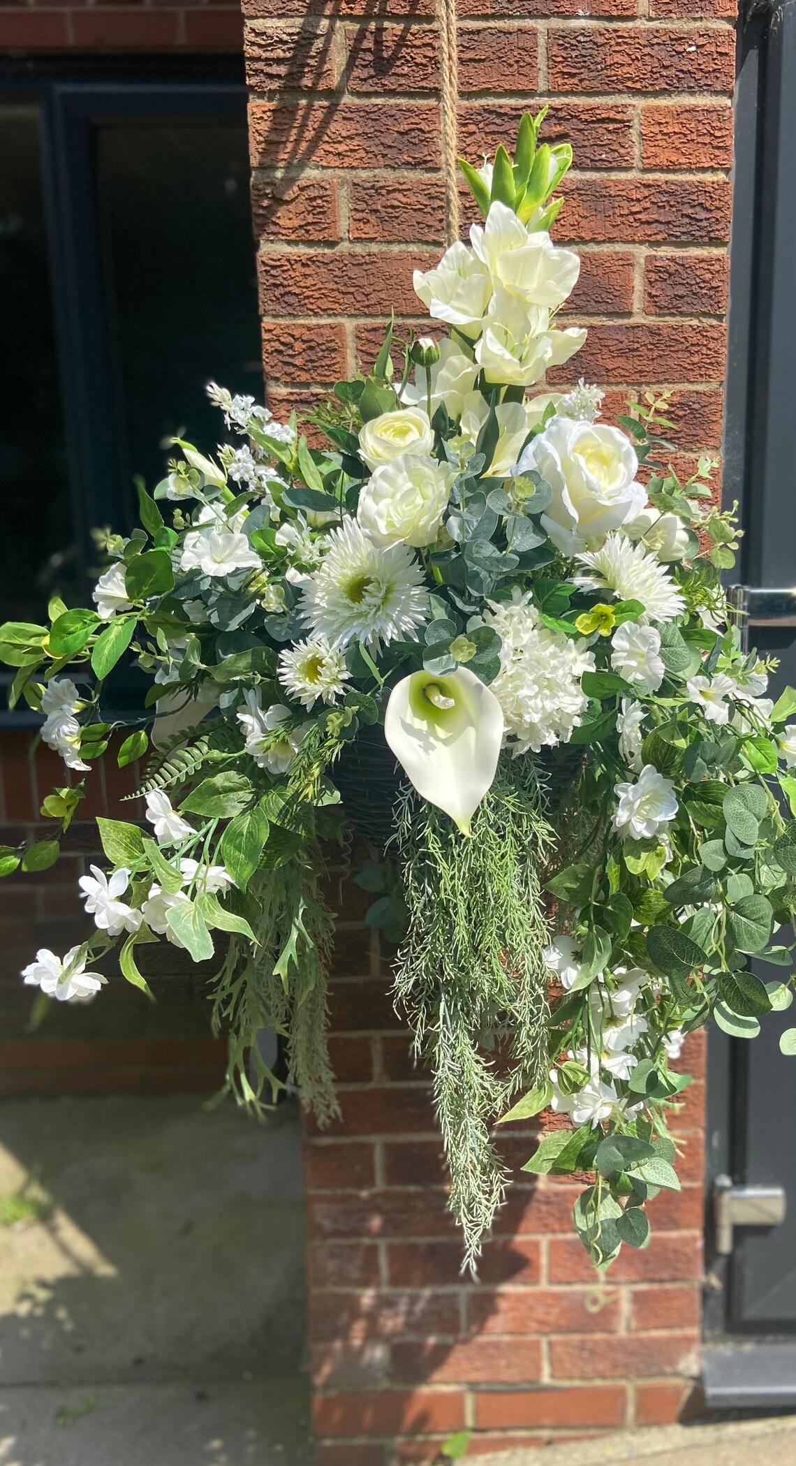 Extra Large Artificial Ivory hanging basket Etsy