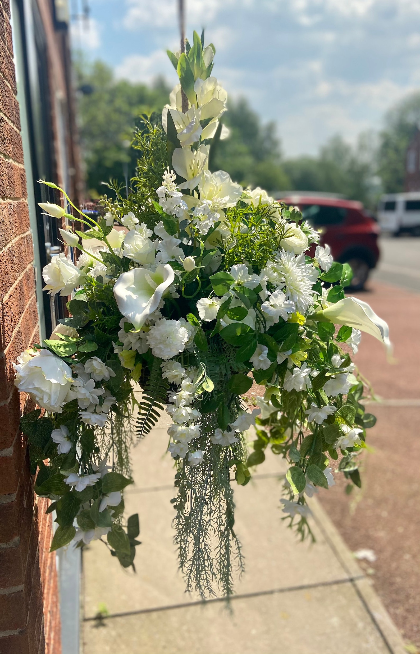 Extra Large Artificial Ivory hanging basket Etsy