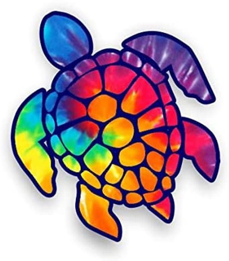 AMMY Super Cute Sea Turtle Tie Dye Swirl Rainbow tie dye Etsy