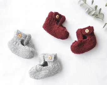 Chaussons sandales - de 0 (naissance) à 3 mois - tricoté main en France - cadeau naissance - vêtement bébé