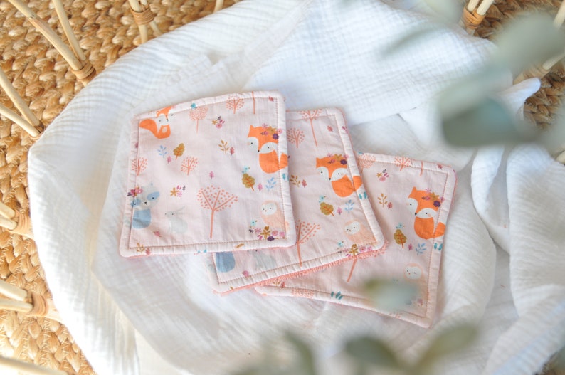 Birth box trousseau, baby gift box cotton pink forest animals OEKO-TEX, bio GOTS image 2