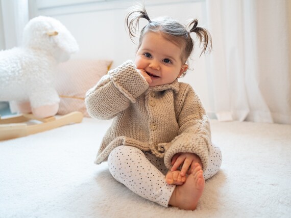 Paletot de lana abrigo de cuello beige beb 12 meses 1 a o