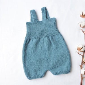 Hosenträgeranzug, Rumpfhose 0 Geburt bis 18 Monate Handgestrickte in Frankreich Geburtsgeschenk Babykleidung Bild 4