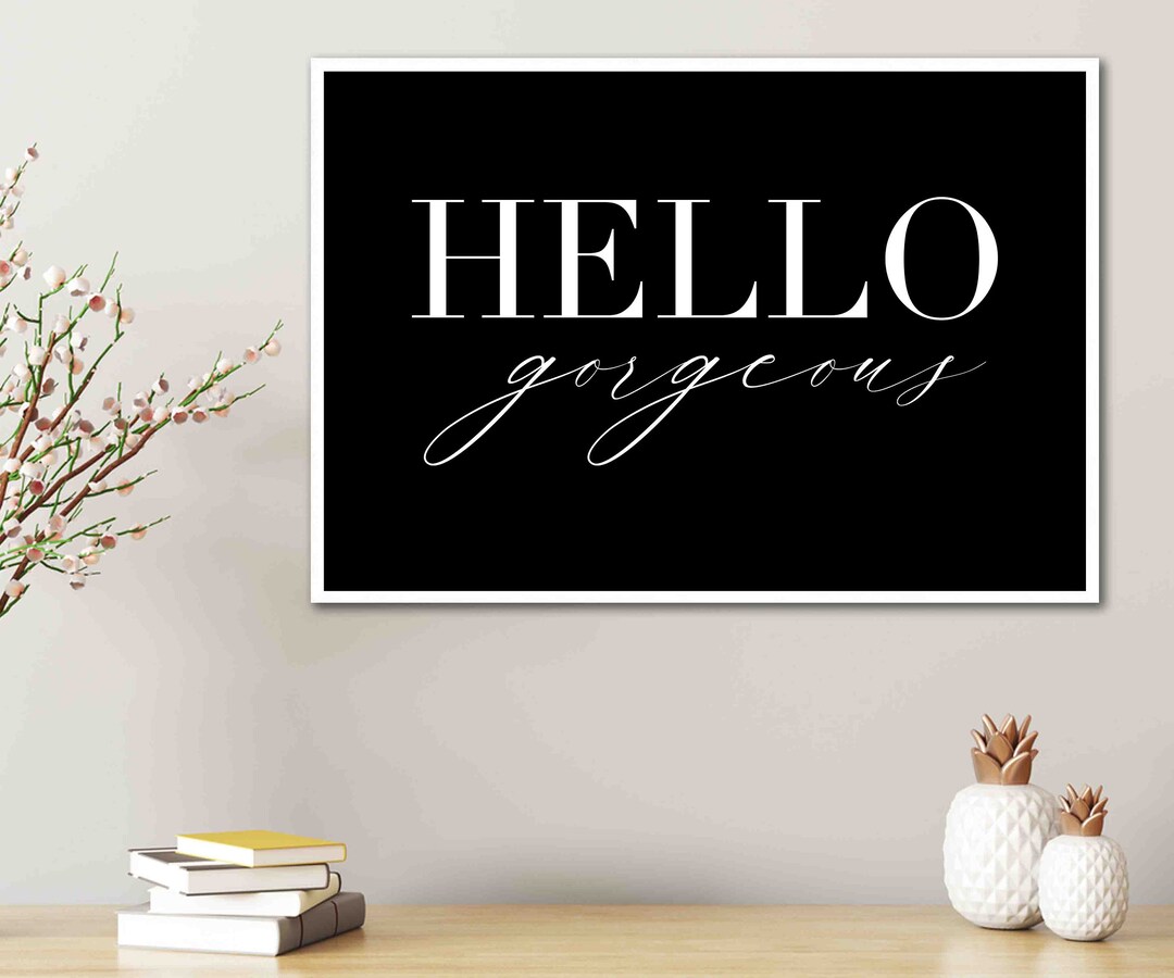 Hello Wall Art Quote Home Bedroom Decor Love Wall Art Quote