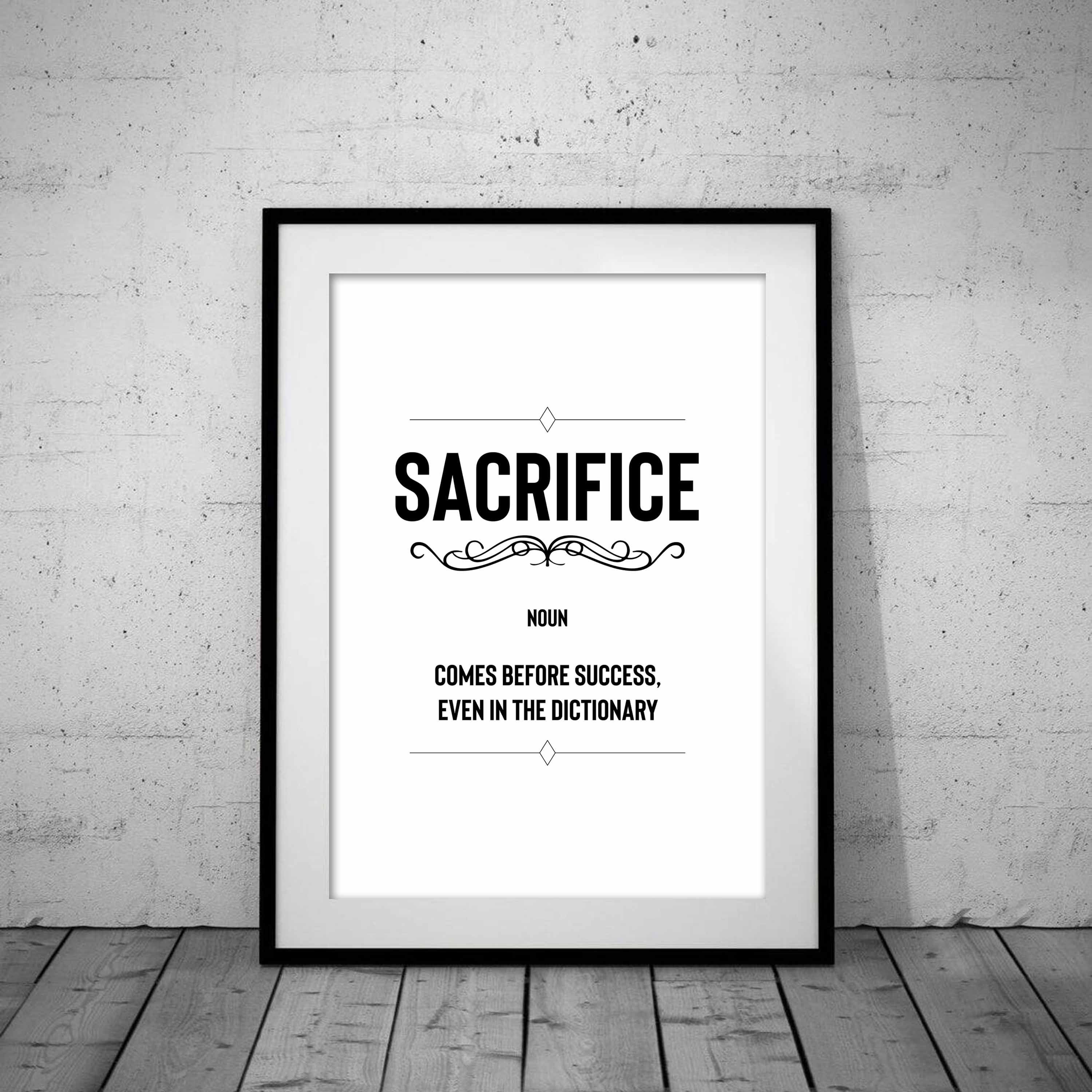 Sacrifice Definition Print Home Office Printable 