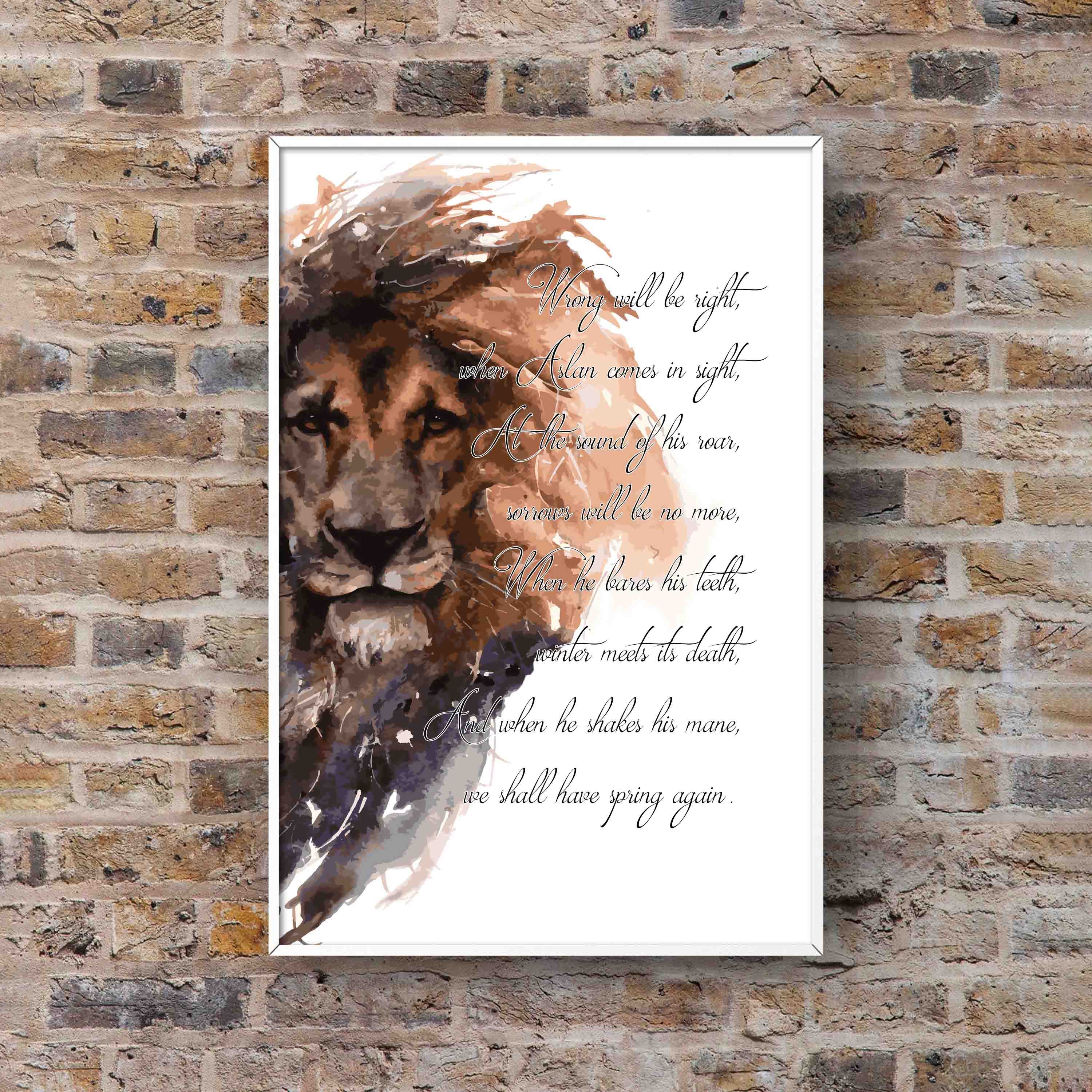  DigTour WallArt Chronicles of Narnia Aslan Safe Wall Quote  Vinyl Wall Decal Inspirational Wall Sticker Words Wall Graphic Home Art  Decoration Dark Brown : Tools & Home Improvement
