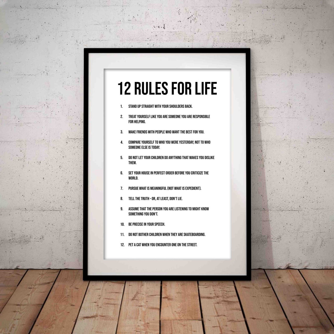 12 Rules for Life Wall Art Quote Life Rules Success Positive Etsy