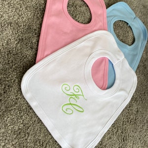 Personalised embroidered bib, Baby bib, toddler bib, Any name, new baby, baby gift,