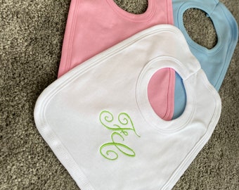 Personalised embroidered bib, Baby bib, toddler bib, Any name, new baby, baby gift,