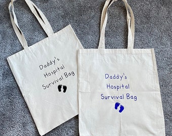 Överlevnadsväska från Daddy's Hospital, väska till honom, present till ny pappa.