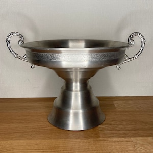 Vintage RARE Zinnschale von Sand Tinn Norwegen, 16,5 cm. Sehr schwer. Signiert.