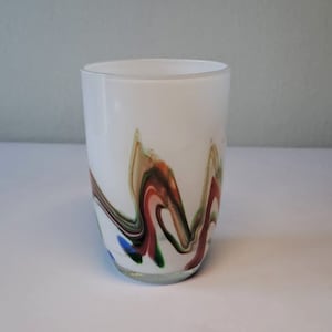Vintage Multi Color Art Glass, Milk Glass Art Glass/Small Vase