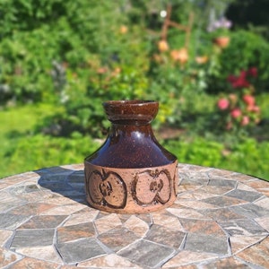 Vintage Laholm Keramik Sweden Vase No. 2038, Mid century Scandinavian Pottery, Apple Pattern Vase