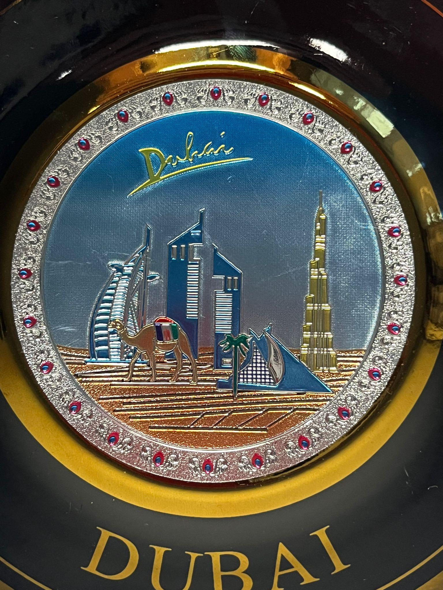 24K Gold Edged Dubai Souvenir Plate: Burj Al Arab & Khalifa - Etsy