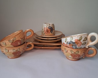 Vintage Apulum Alba Iulia Romania Porcelain Cup & Saucer Plate