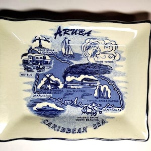 Vintage Royal Falcon Ware Weatherby Hanley Aruba Memory Plate - Rare Square Trinket Plate - Made in England