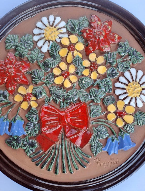 Large Vintage Gabriel Sweden Wall Plaque – Glazed Terracotta