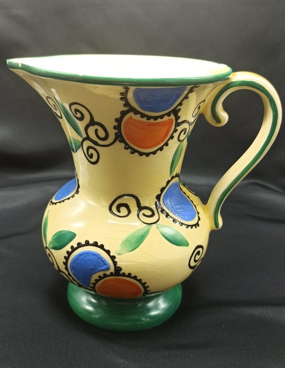 Antique Art Deco Hand Painted Jug/pitcher by Ditmar Urbach, 1930s