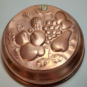 Molde de cobre vintage personalizado con asa, molde decorativo para hornear, molde de gelatina para pastel de cobre escandinavo, 8''