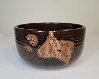 Mid-Century Danish Ravnild Keramik Brown Ceramic Bowl – Scandinavian Modern Design