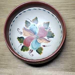 Vintage Rosemaling Holz handbemalte kleine Schüssel mit Ornament, made in Norwegen, 4 &#39;&#39;