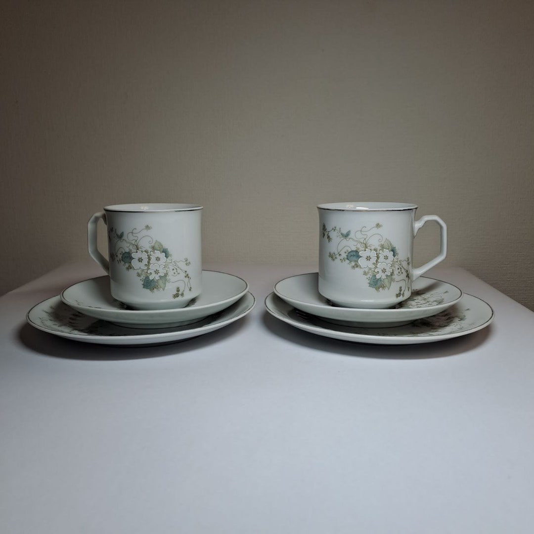 Vintage Porcelain White Blossom Tea Set by Real Brasil, Designed by