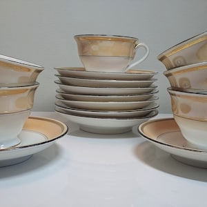 RARE Antique KPM Luster Porcelain 15 pcs tea service 1840-1895ss