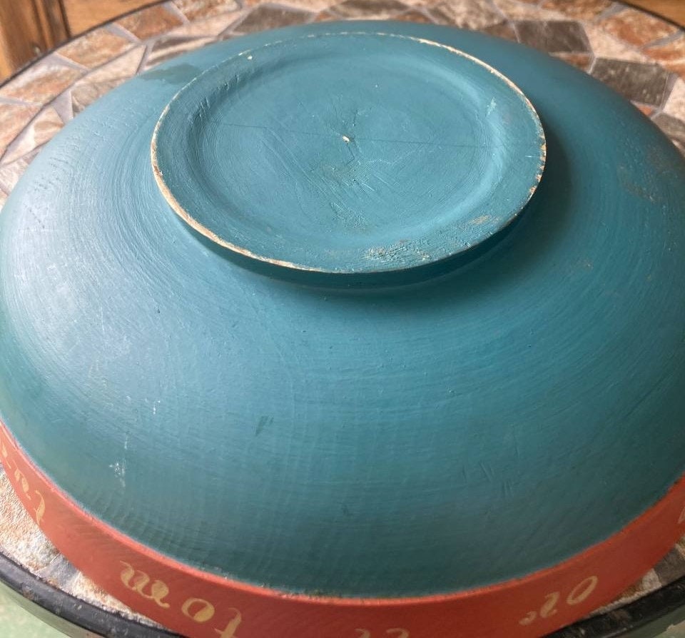 ノルウェー製のヴィンテージ木製ローズマリング手描き装飾ボウル