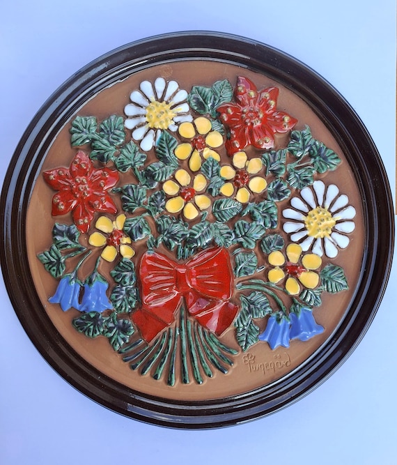 最終価格！ORNAMENTALE PLAKATKUNST Large Vintage Gabriel Sweden Wall Plaque – Glazed Terracotta