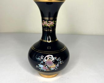 Vase Grec Spathas 14cm - Or 24K Fait Main - Céramique Vintage - Signé Rare