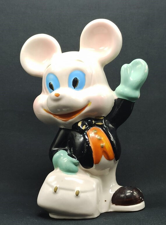 ヴィンテージ磁器製ミッキーマウス貯金箱 - Etsy 日本