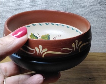 ヴィンテージ木製ローズマリング手描き小鉢、装飾付き、ノルウェー製