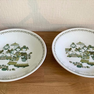 2 Figgjo Flint “Turi Market” Design Side Plates, made in Norway in 1970s, 8.5&#39;&#39;