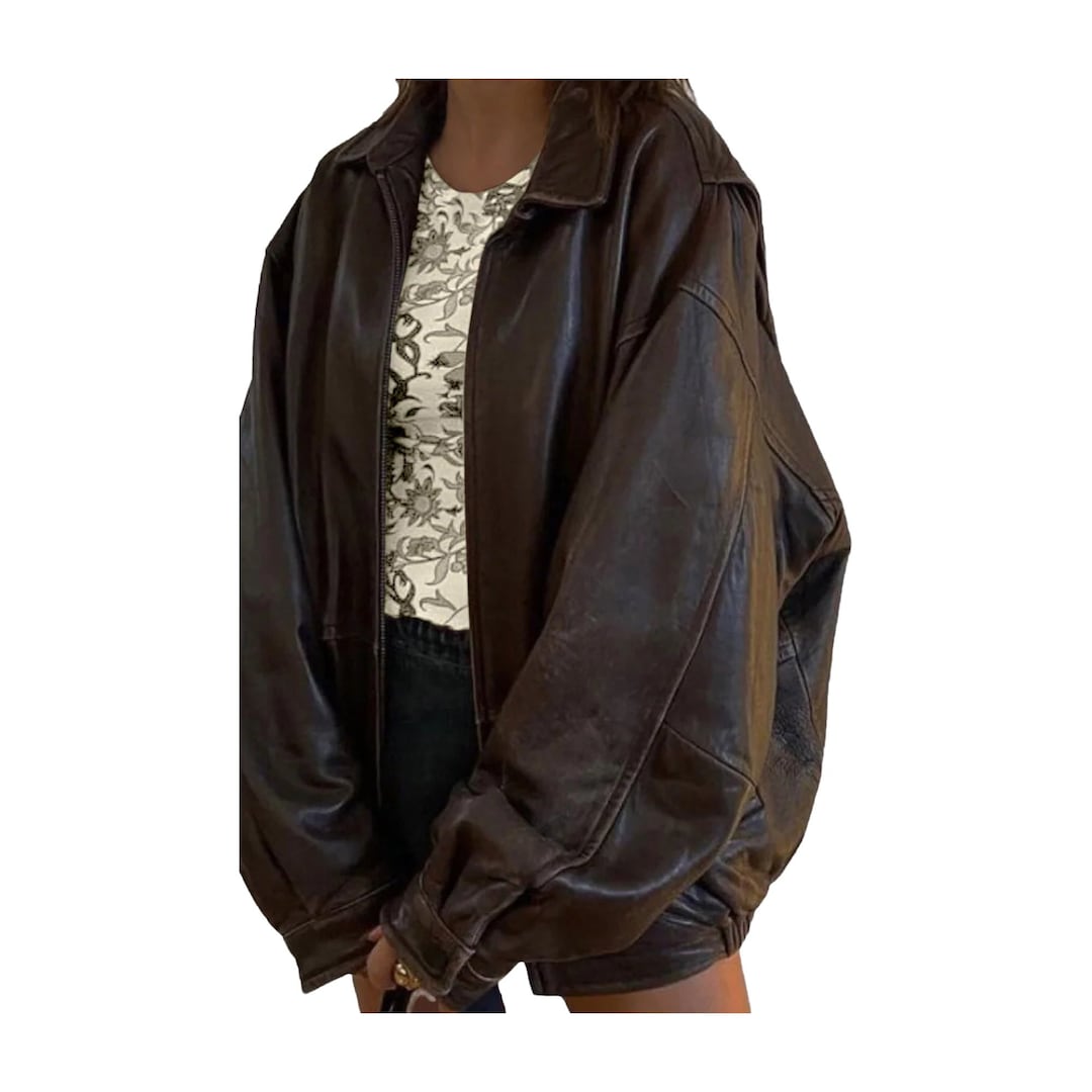 Oversized Dark Brown Leather