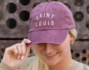 Embroidered Saint Louis Vintage Style Dad Hat Saint Louis 