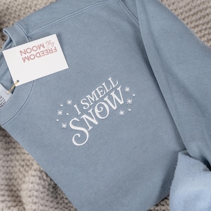 I Smell Snow Embroidered Comfort Colors Crewneck Sweatshirt Vintage Gilmore