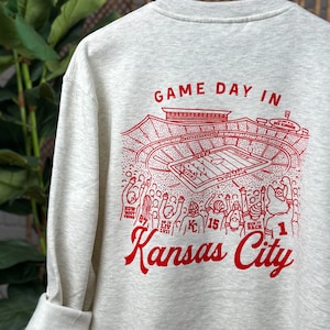 Kansas City Football Crewneck Sweatshirt Swift Kelce Arrowhead 87 Super QB1 Bowl