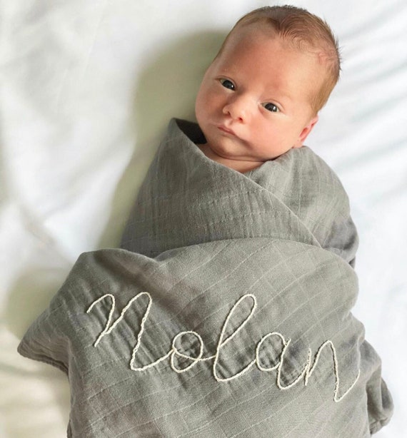 Etsy embroidered hotsell baby blanket