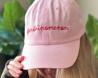 Feminimonemon Embroidered Pink Chain Stitch Hat