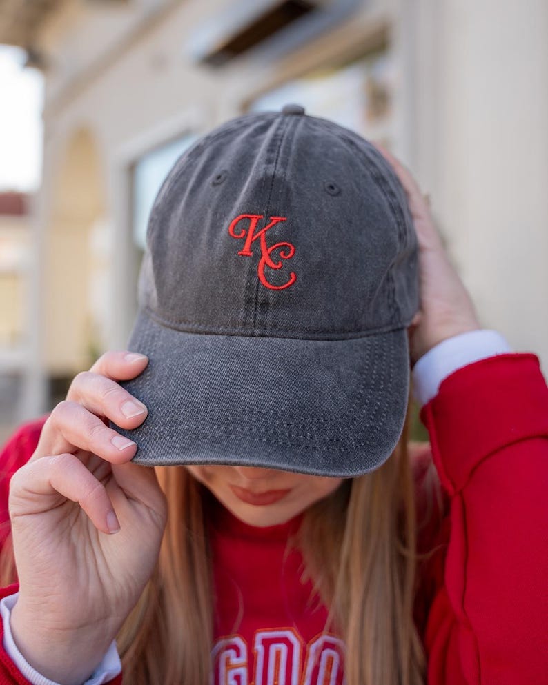 kc kansas city red embroidered hat