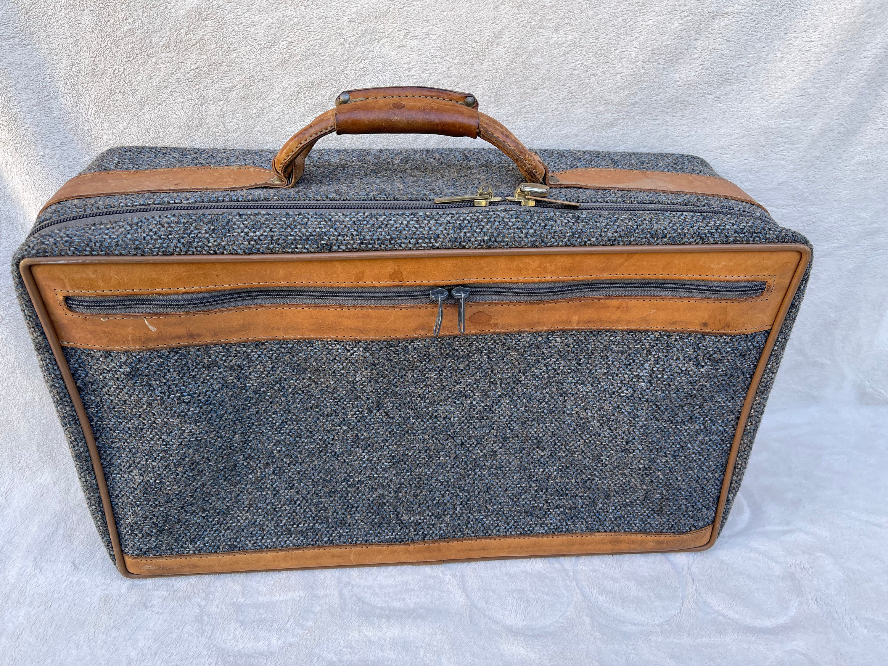 Vintage Hartmann Suitcase 21 Carry on Blue Tweed 