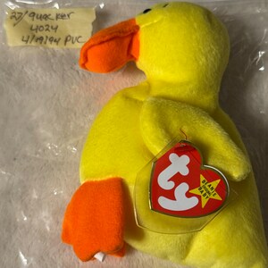 1994 4024 04/19/1994 Quackers The Duck Beanie Baby