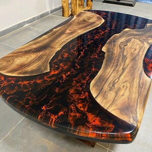 Epoxy Fire Table Etsy