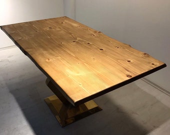 Custom Order Fir Wood White Table - Live Edge - Slab Table- Dining Table- Coffee Table- Kitchen Table - Office -Solid wood-%100 HANDMADE