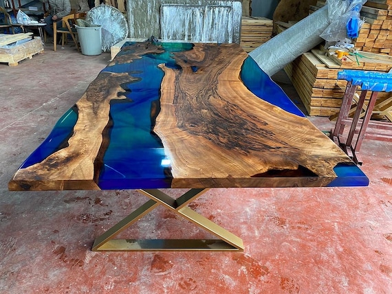 Black walnut live cheap edge river table