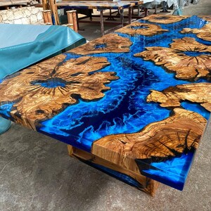 Custom 3D Ocean Sea Theme Decorative Resin River Epoxy Dining Table ...