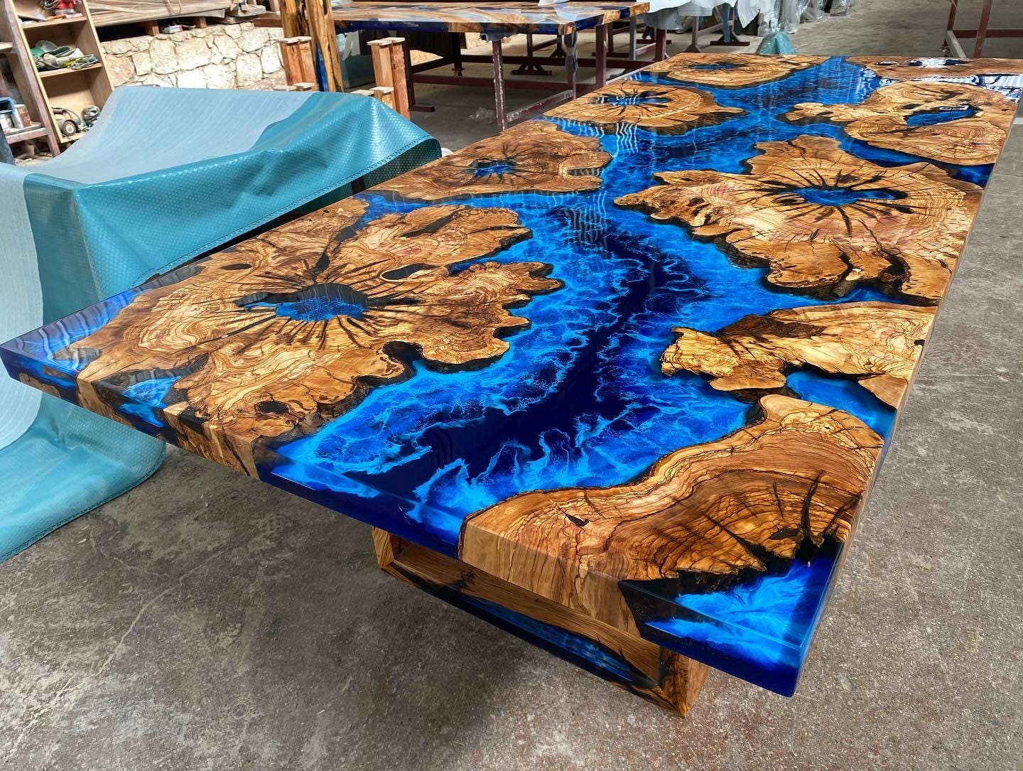 Custom 3D Ocean Sea Theme Decorative Resin River Epoxy Dining Table ...