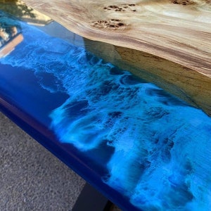 Custom Order Poplar Blue Green River Epoxy Table and Bench Set - Dining Table - Kitchen and Dining -Coffee Table-Office Table-%100 HANDMADE image 9