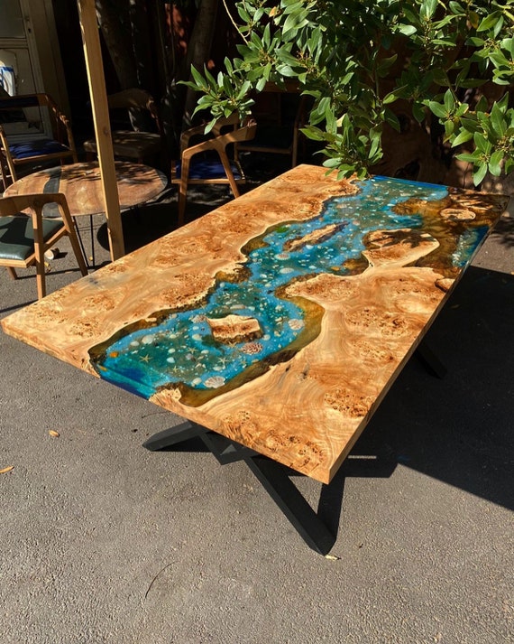Custom Order Poplar Wood River Blue Green Coastal Ocean Sea