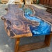 Custom Order Special Walnut Dark Brown Epoxy Table - Live Edge- River Table- Dining Table- Coffee Table-  Walnut Legs-Kitchen- %100 HANDMADE 